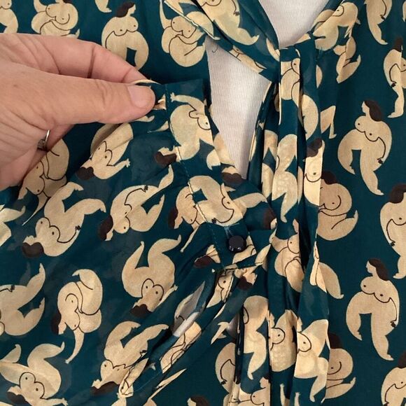 Anthropologie Ottod’ame Femme Tie Neck Dress US 8 Naked Women Made in Italy - Picture 7 of 14